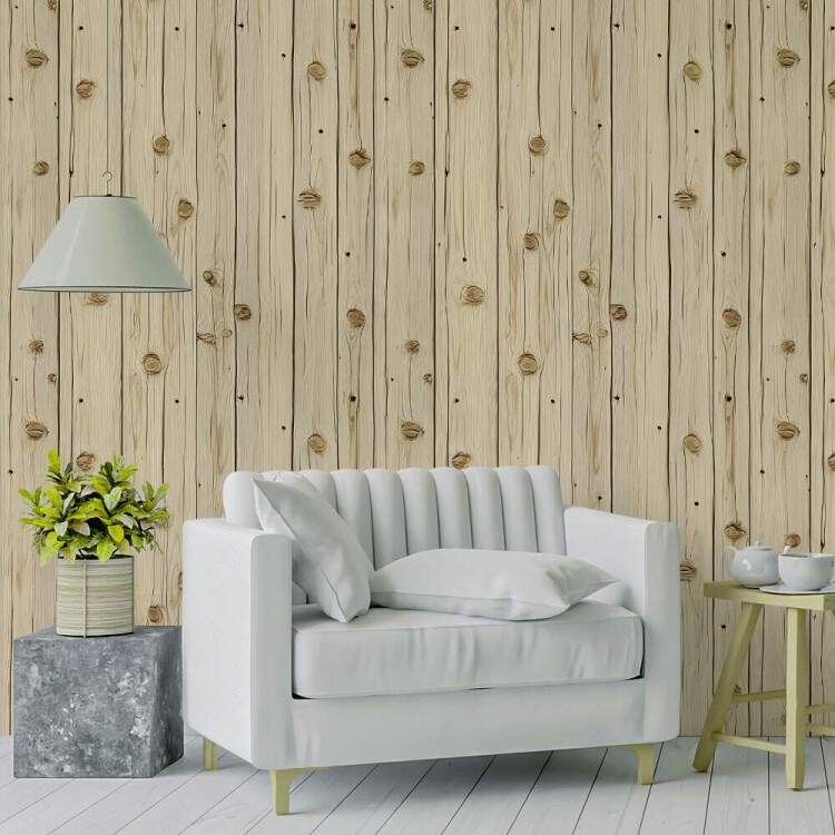 Papel de Parede Madeira Ripada Realista