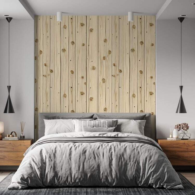 Papel de Parede Madeira Ripada Realista