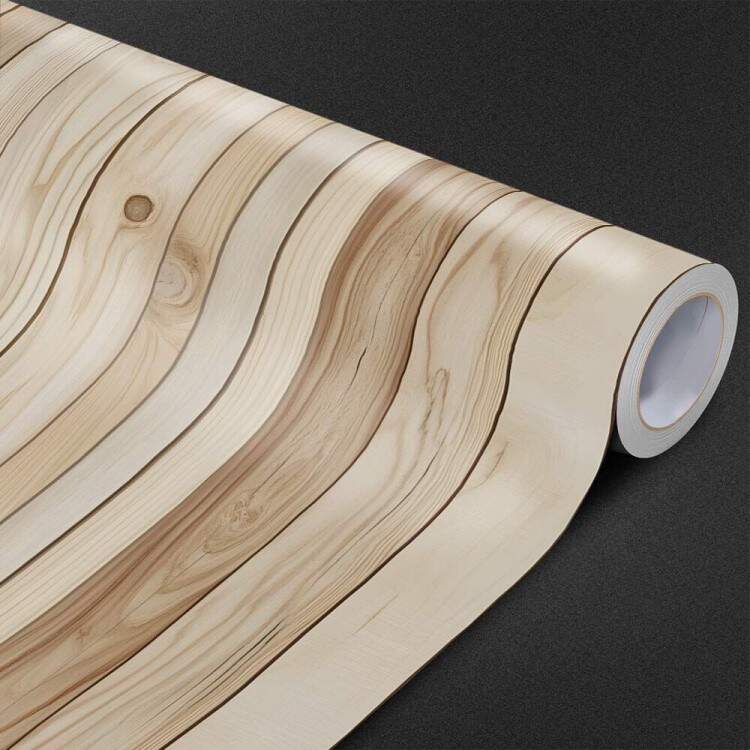Papel de Parede Madeira Ripada Realista com Tons de Marrom