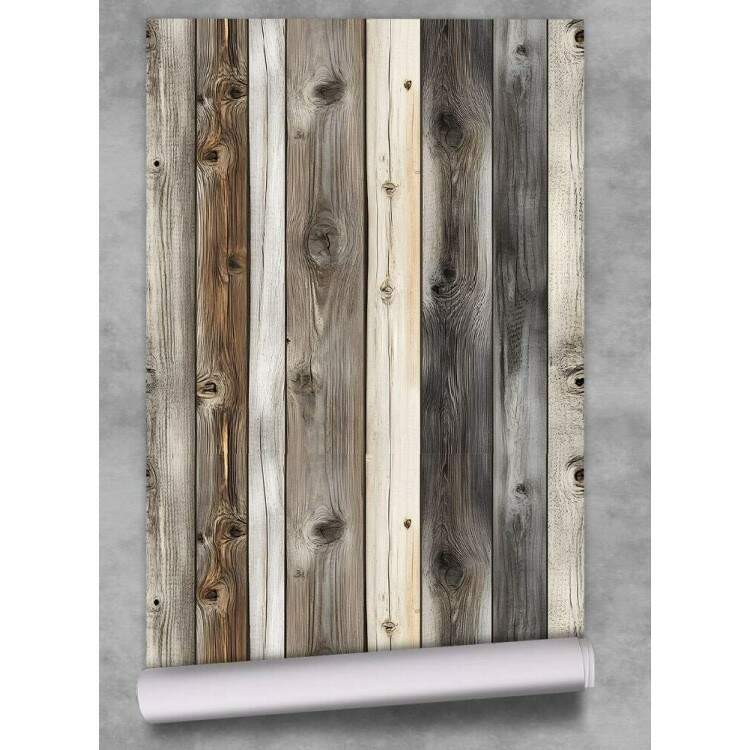 Papel de Parede Madeira Ripada com Tons de Marrom