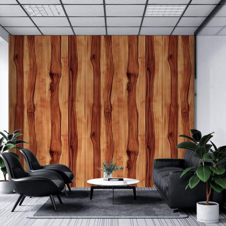 Papel de Parede Madeira Ripada Avermelhada
