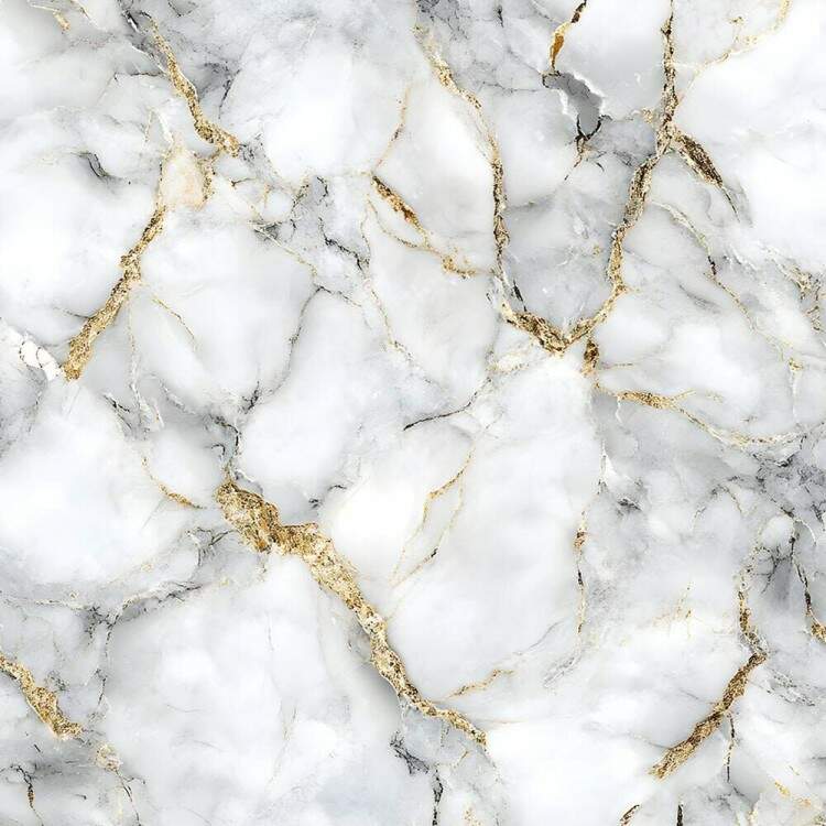 Papel de Parede Efeito Mrmore Branco com Dourado