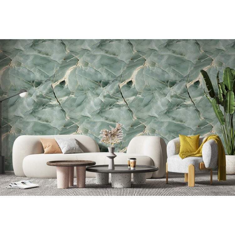 Papel de Parede Estilo Mrmore Tom de Verde