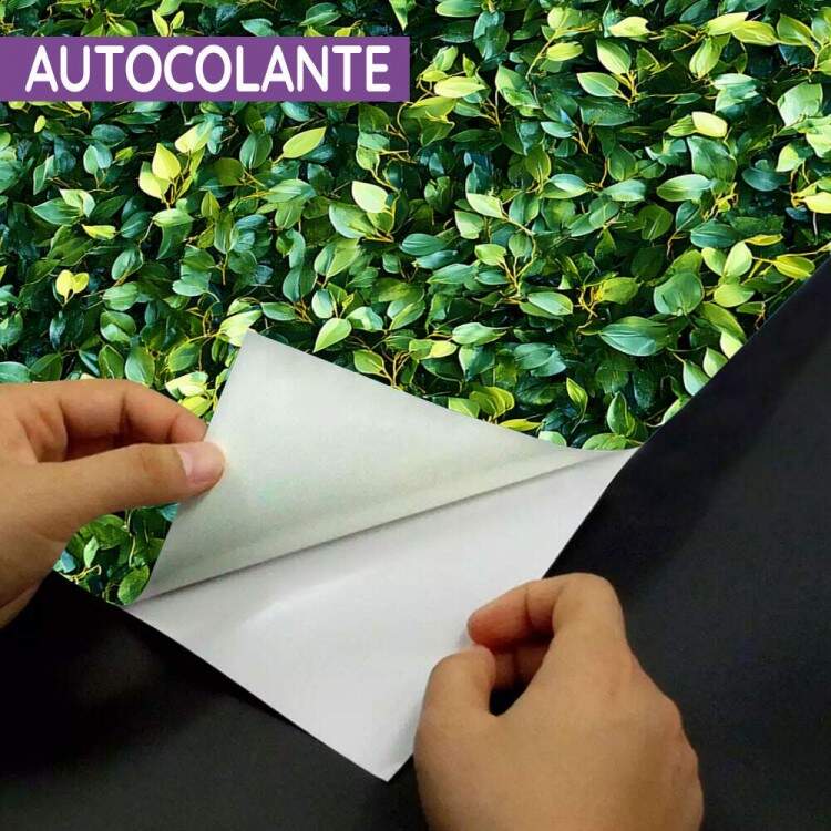 Papel de Parede Muro Verde com Folhas Pequenas