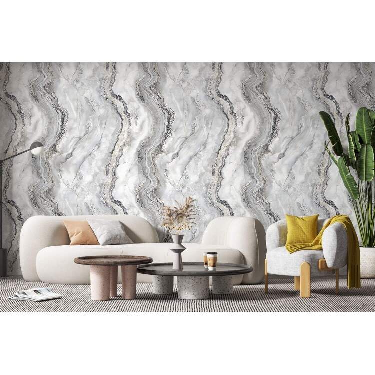 Papel de Parede Ondas de Mrmore Cinza