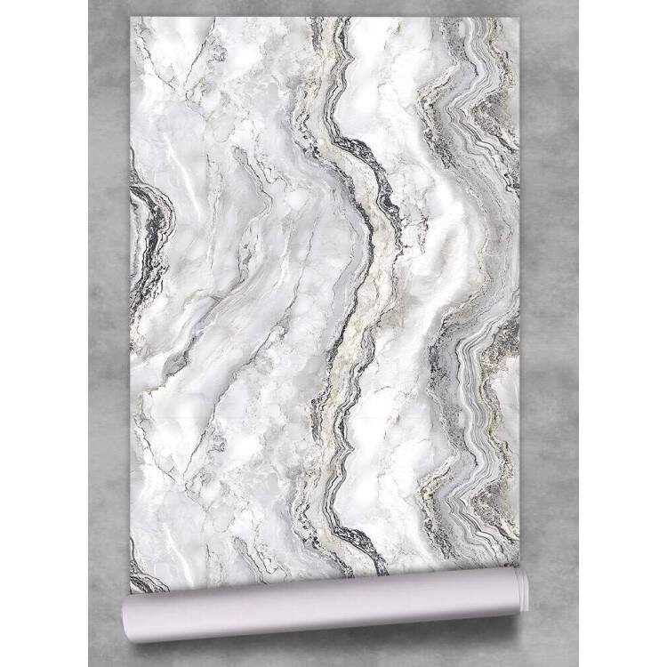 Papel de Parede Ondas de Mrmore Cinza