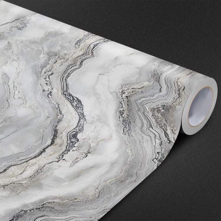 Papel de Parede Ondas de Mrmore Cinza