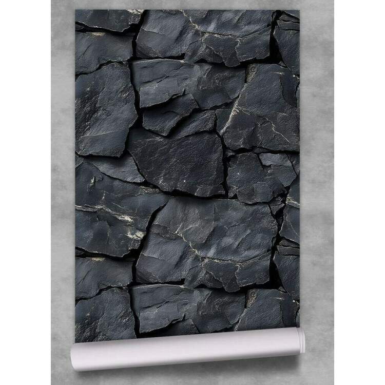Papel de Parede Estilo Textura de Pedra Preta