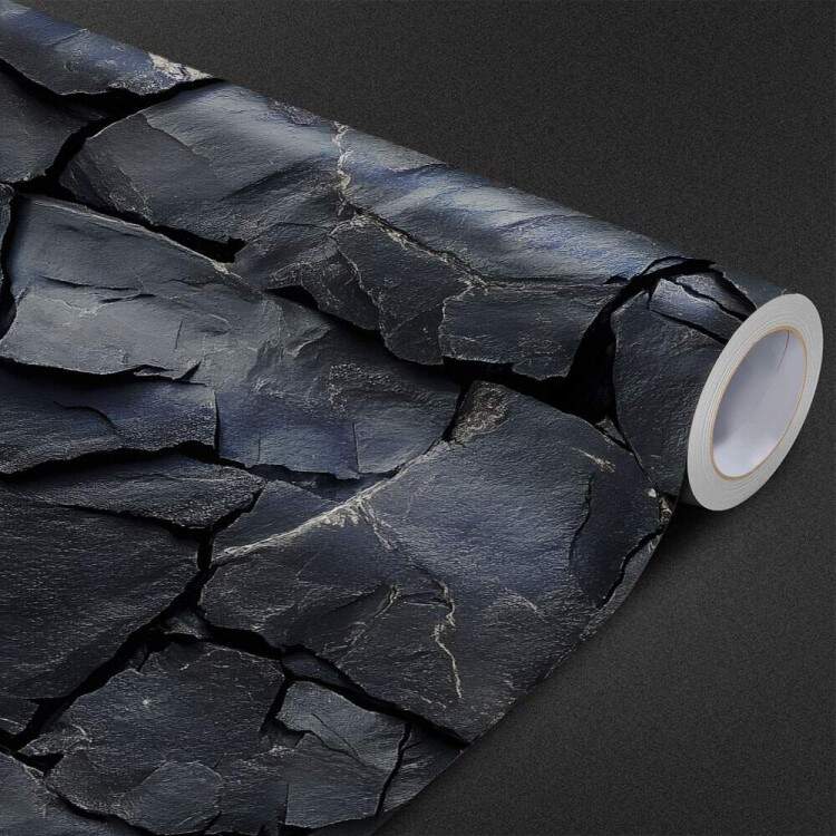 Papel de Parede Estilo Textura de Pedra Preta