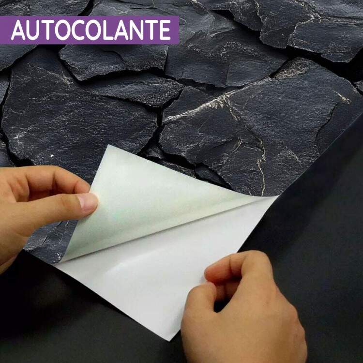 Papel de Parede Estilo Textura de Pedra Preta