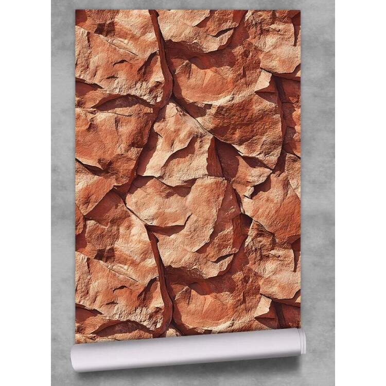 Papel de Parede Estilo Textura de Pedra Vermelha