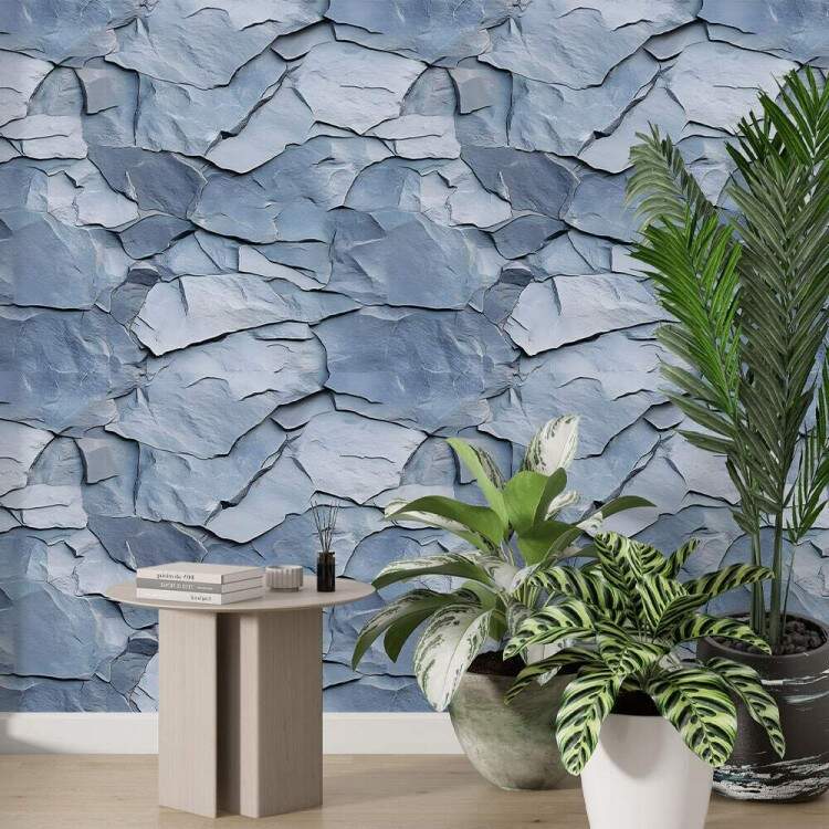 Papel de Parede Pedra Estilo Rocha Azul