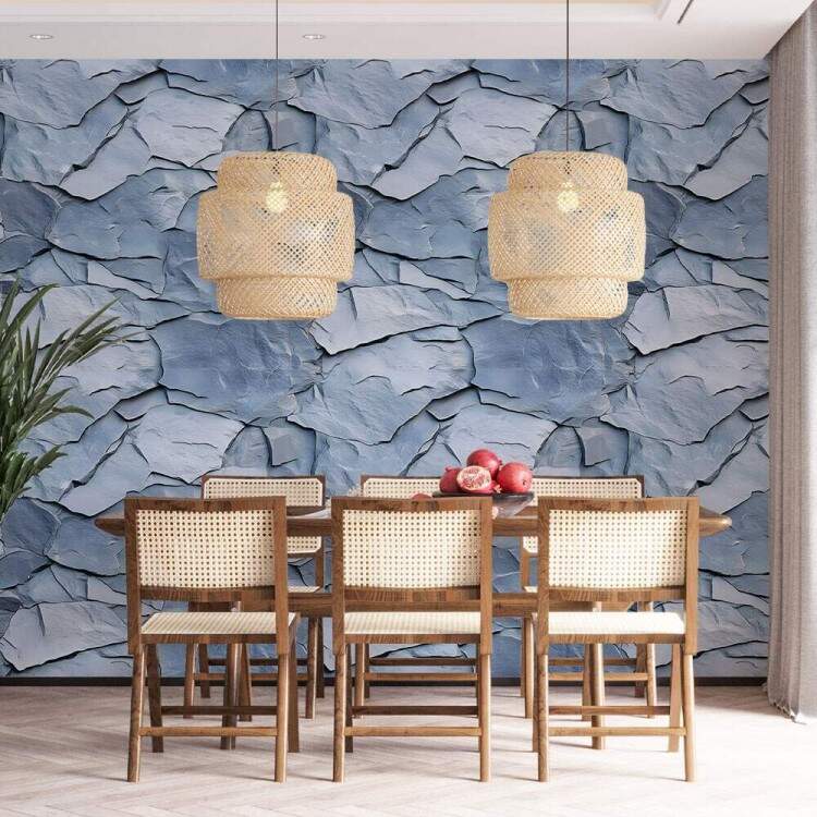 Papel de Parede Pedra Estilo Rocha Azul