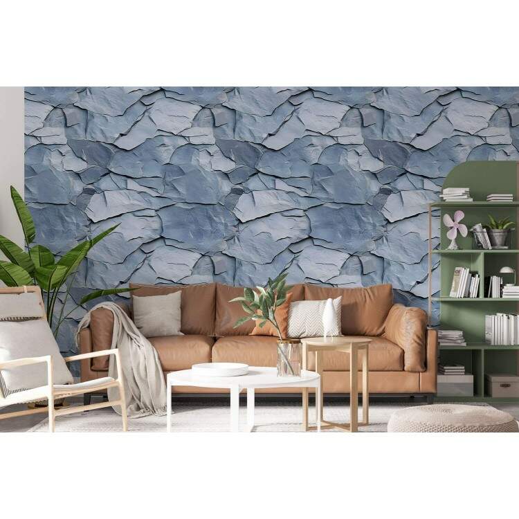 Papel de Parede Pedra Estilo Rocha Azul