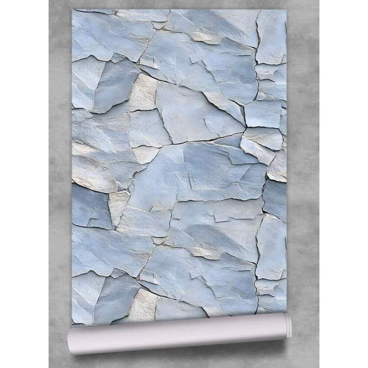 Papel de Parede Pedra Estilo Rocha Azul Textura Clara