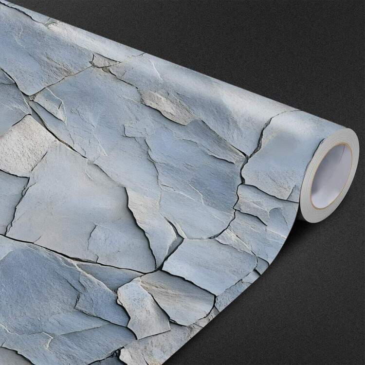 Papel de Parede Pedra Estilo Rocha Azul Textura Clara