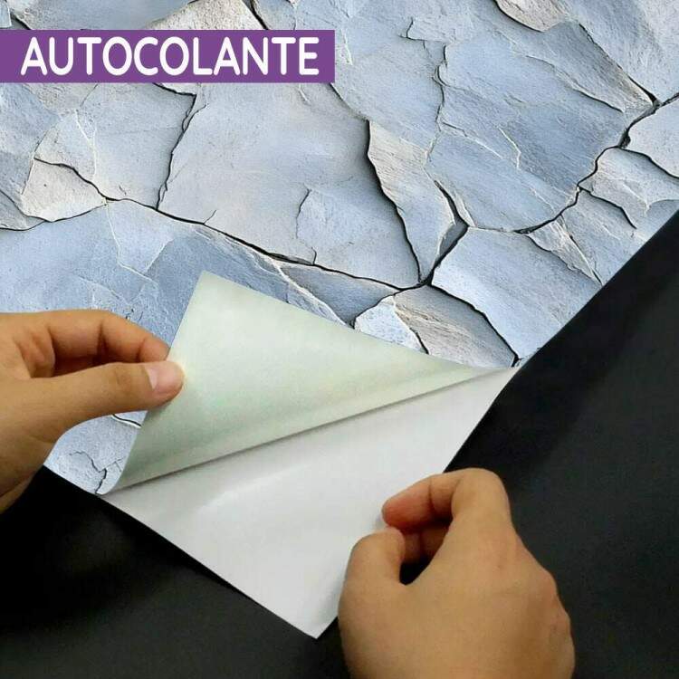 Papel de Parede Pedra Estilo Rocha Azul Textura Clara