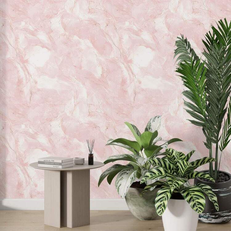 Papel de Parede Pedra Rose Minimalista