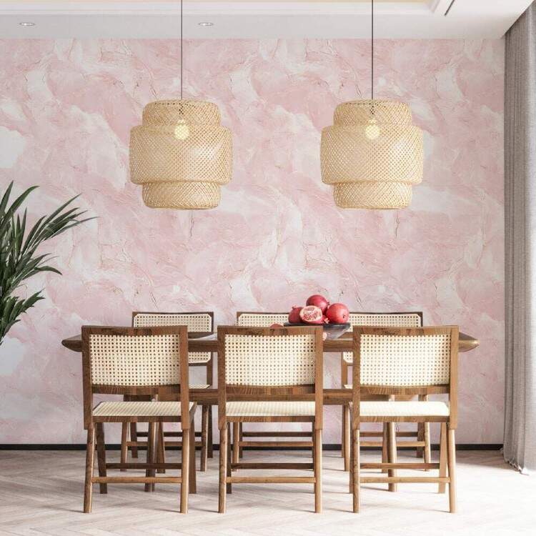 Papel de Parede Pedra Rose Minimalista