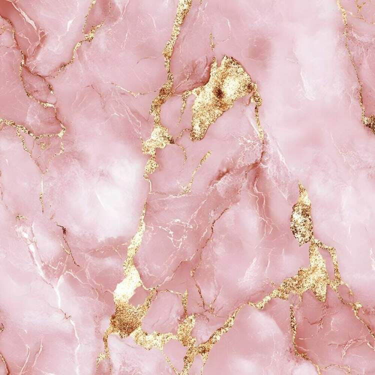 Papel de Parede Pedra Mrmore Rosa com Dourado
