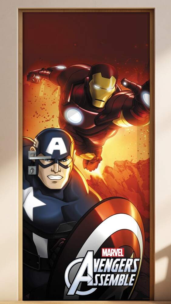 Adesivo para Porta Homem de Ferro e Capit�o Am�rica