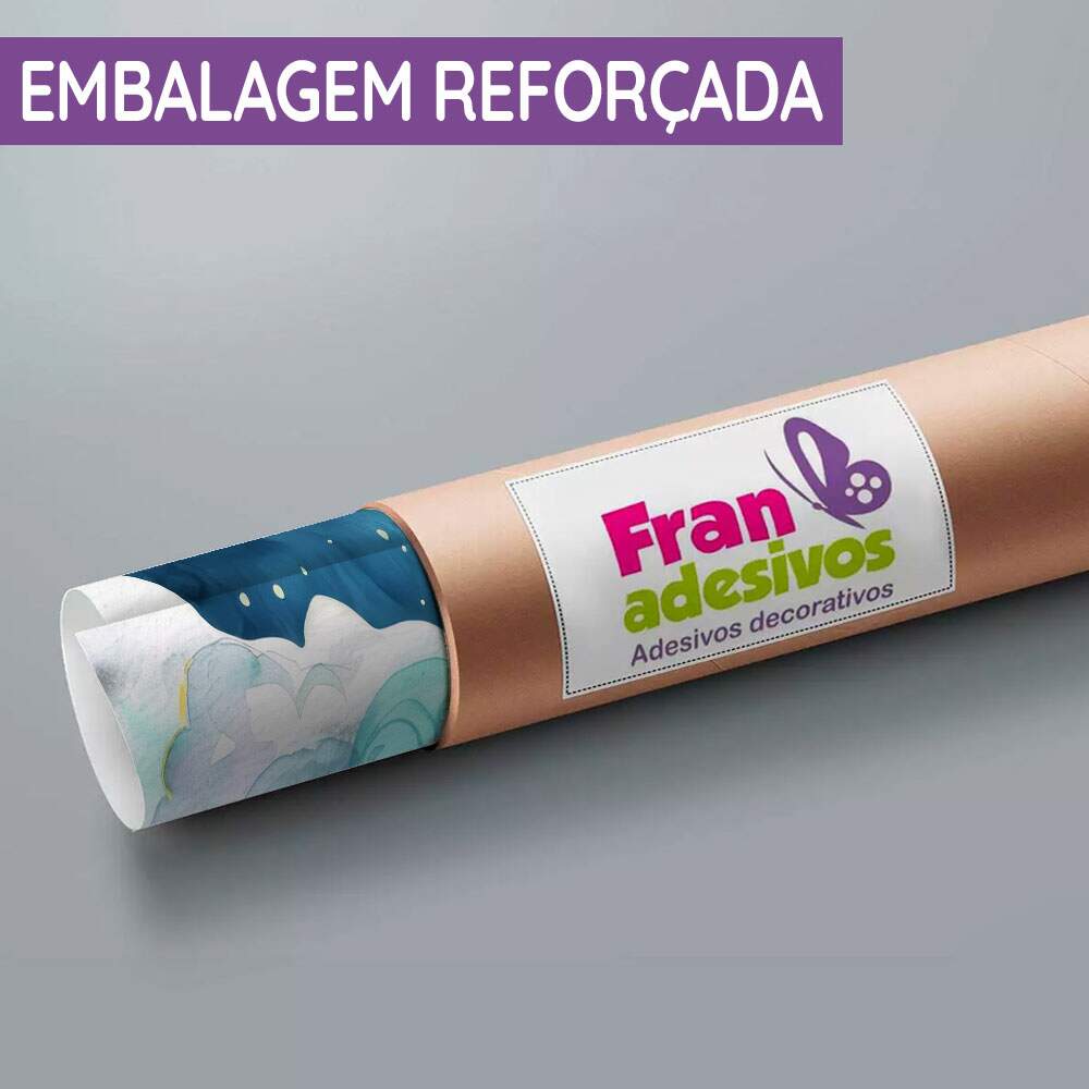 Papel de Parede Estilo Aquarela Elefante nas Nuvens e Lua MP