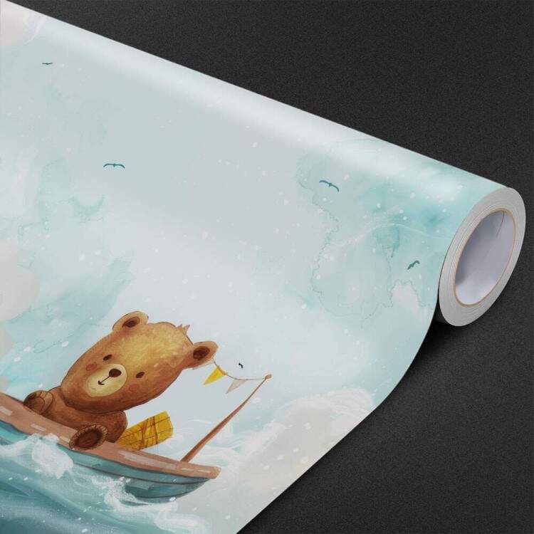 Papel de Parede Estilo Aquarela Ursinho Marinheiro MP