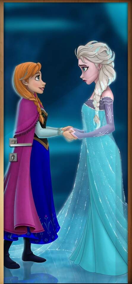 Adesivo para Porta Frozen Anna e Elsa