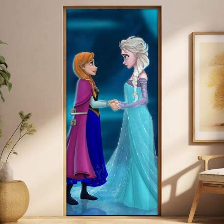 Adesivo para Porta Frozen Anna e Elsa