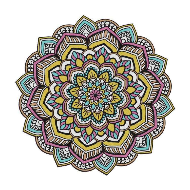 Quadro Decorativo MDF Mandala Colorida