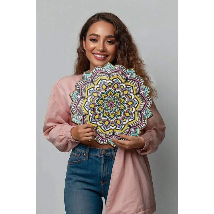 Quadro Decorativo MDF Mandala Colorida