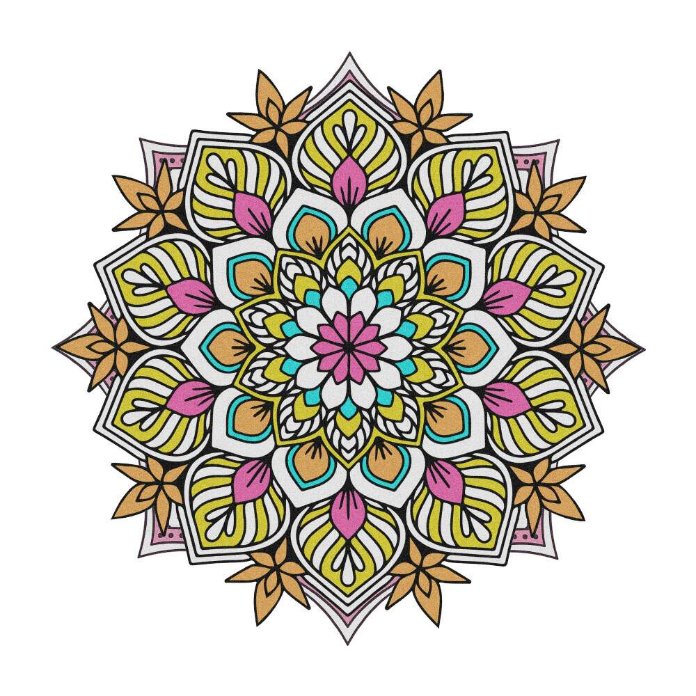 Quadro Decorativo MDF Mandala de Flor Colorida