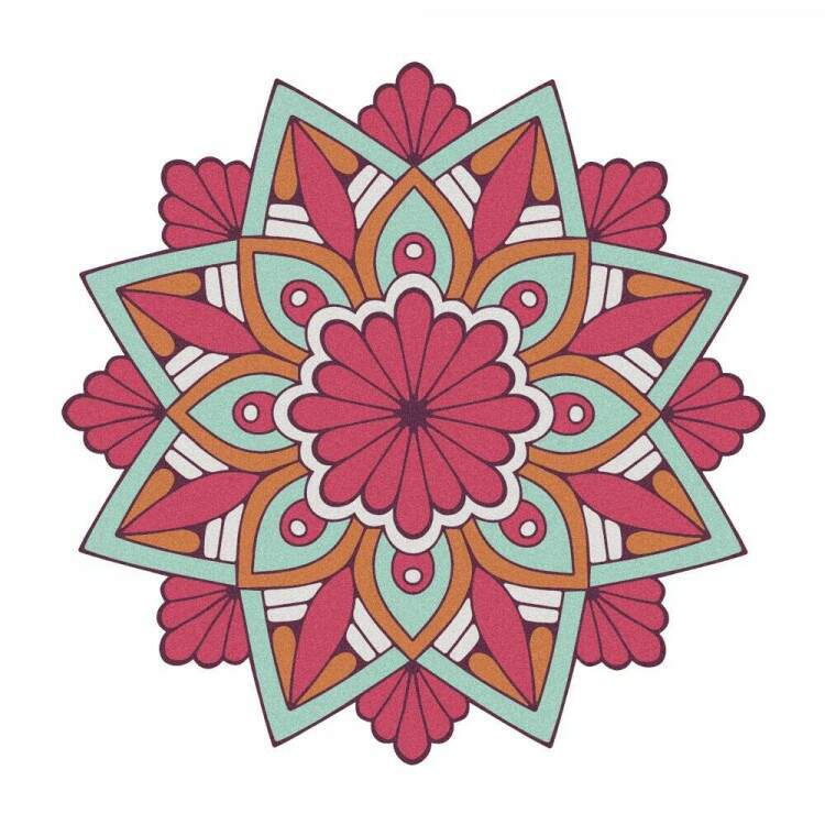 Quadro Decorativo MDF Mandala de Floral Colorida