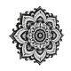 Quadro Decorativo MDF Mandala de Floral Preto e Branco