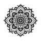 Quadro Decorativo MDF Mandala de Floral Preto e Branco