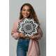 Quadro Decorativo MDF Mandala de Floral Preto e Branco