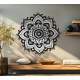 Quadro Decorativo MDF Mandala de Floral Preto e Branco