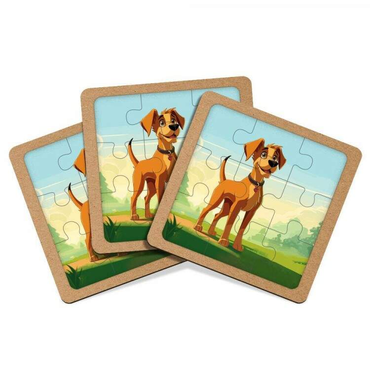 Quebra Cabea Kids Cachorro no Campo