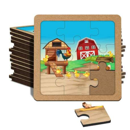 Quebra Cabea Kids Galinha em Fazenda