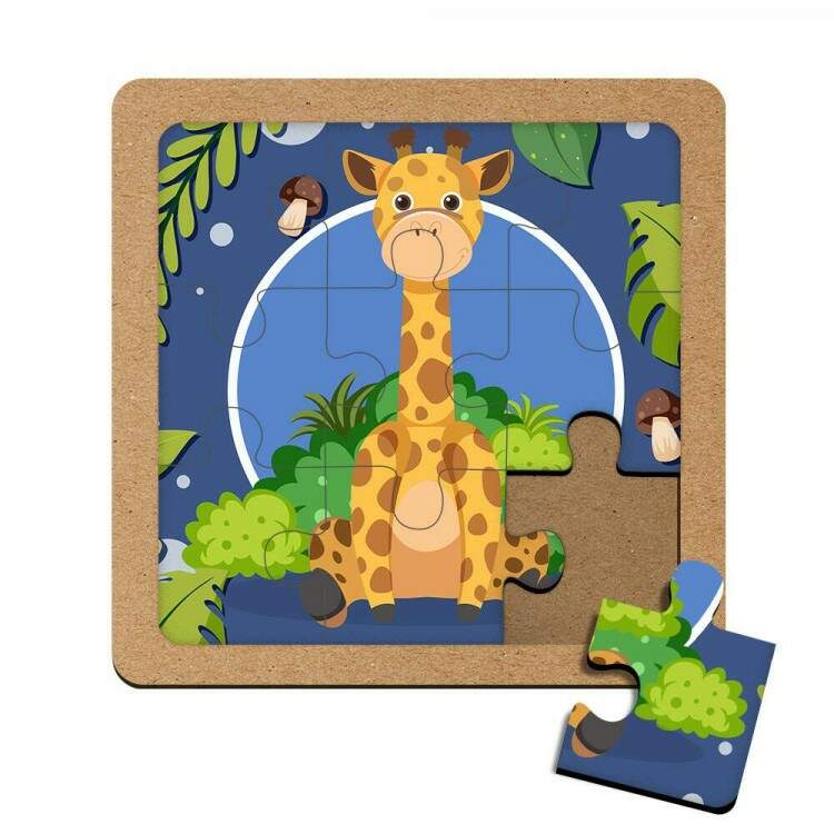 Quebra Cabea Kids Girafa Fundo Azul