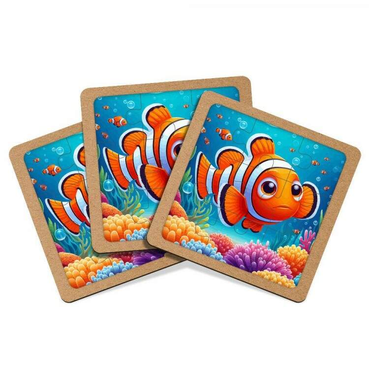 Quebra Cabea Kids Peixe Laranja em Fundo do Mar