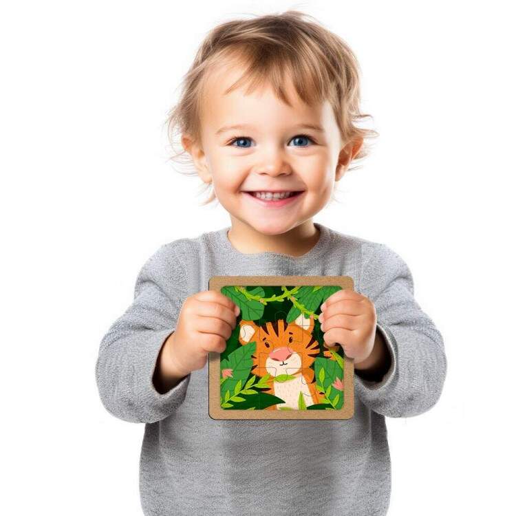 Quebra Cabea Kids Tigre em Folhas