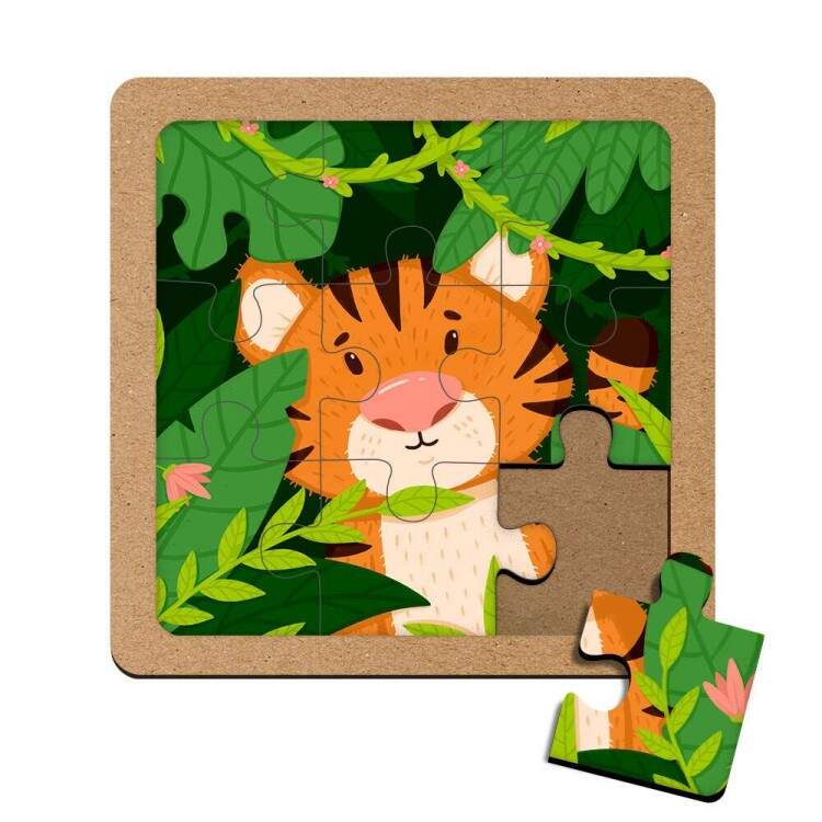 Quebra Cabea Kids Tigre em Folhas
