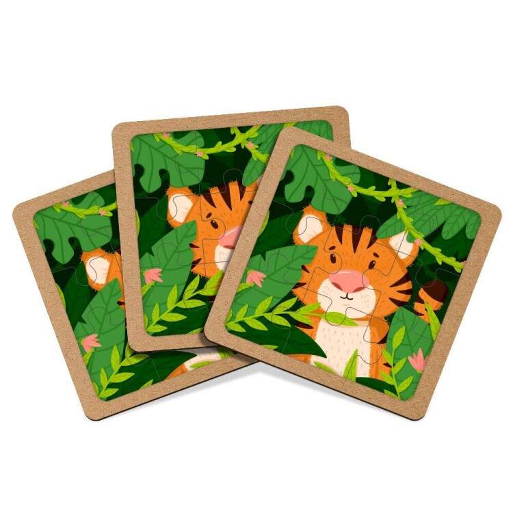 Quebra Cabea Kids Tigre em Folhas