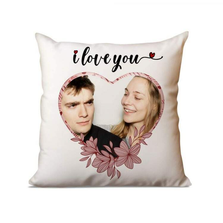 Almofada Personalizada com Fotos Corao I Love You
