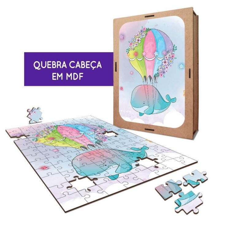 Quebra-Cabea Desenho Baleia no Balo