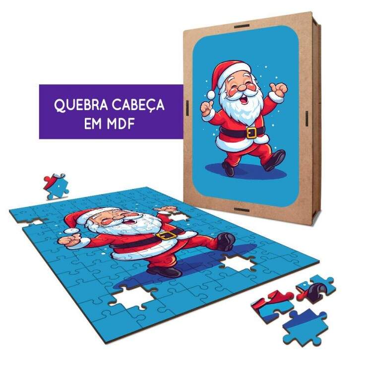 Quebra-Cabea Desenho Papai Noel Feliz Danando