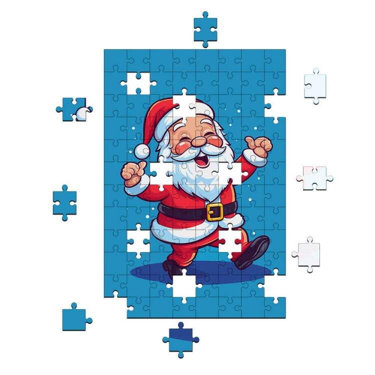 Quebra-Cabea Desenho Papai Noel Feliz Danando