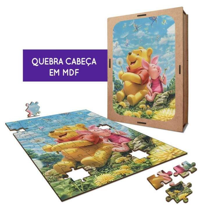Quebra-Cabea Desenho Ursinho Pooh e Leito