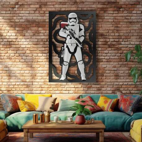 Quadro Decorativo Vazado de MDF Stormtrooper